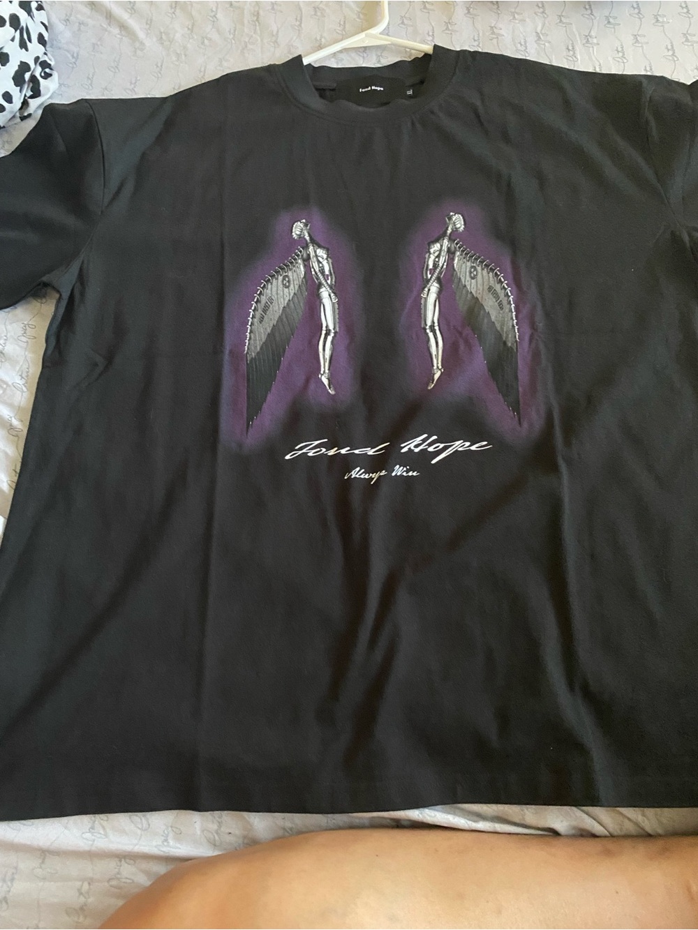 Black 'Faded Hope' Graphic Crewneck T-Shirt